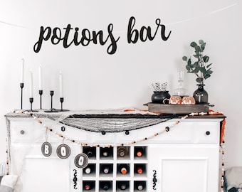 Potions Bar, Halloween Decorations, Potions Bar Banner, Halloween Garland, Halloween Party, Potions Bar Sign, Halloween Bar Sign,