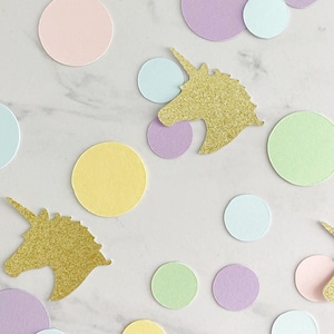 Pastel Unicorn Confetti, 180 PIECES, Rainbow Unicorn Birthday, Pastel Party Decor, Rainbow Confetti, Unicorn Table Scatter, Girls Birthday