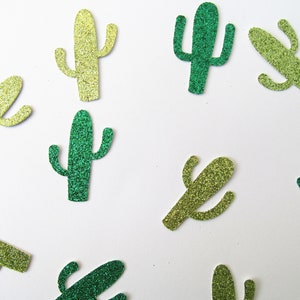 Coriandoli di cactus, decorazioni per feste a forma di cactus, festa dei tacos, festa della festa, ritagli di cactus glitterati, compleanno della festa, decorazioni per la doccia a forma di cactus, tema cactus