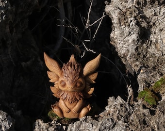 Handmade Wooden Forest Spirit Figurine - Woodland Decor