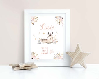 Affiche Bebe Fille Etsy