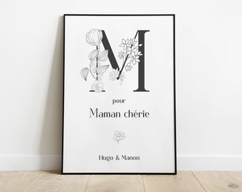 Affiche maman personnalisée - Affiche fête des mamans personnalisée - Cadeau fête des mamans - fête des mamans - fête des mères