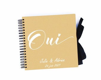 Livre d'or kraft personnalisé, oui, mariage romantique