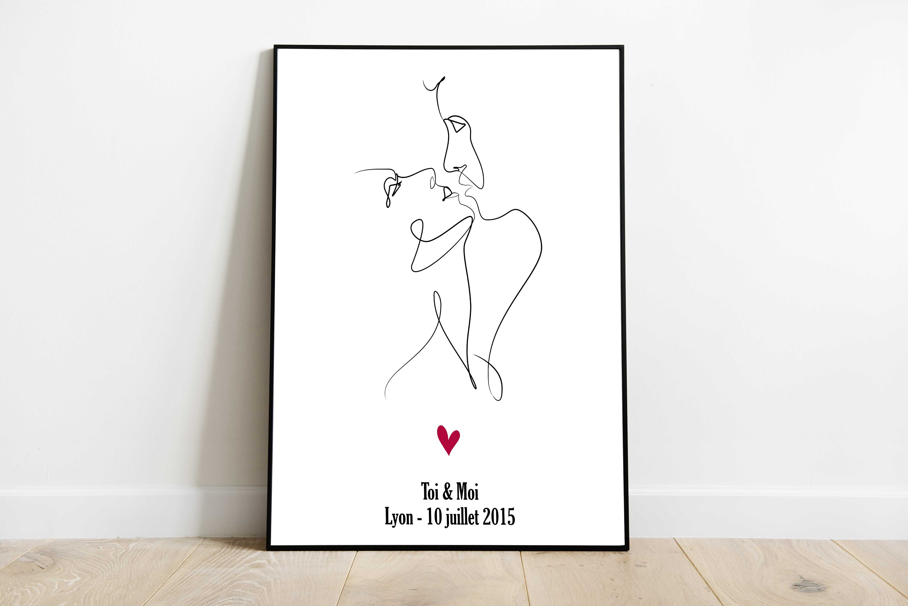 Affiche Personnalisée Couple - Cadeau Saint Valentin Affiche Valentin