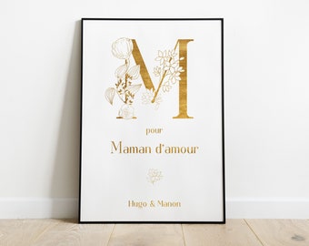 Affiche maman personnalisée - Affiche fête des mamans personnalisée - Cadeau fête des mamans - fête des mamans - fête des mères