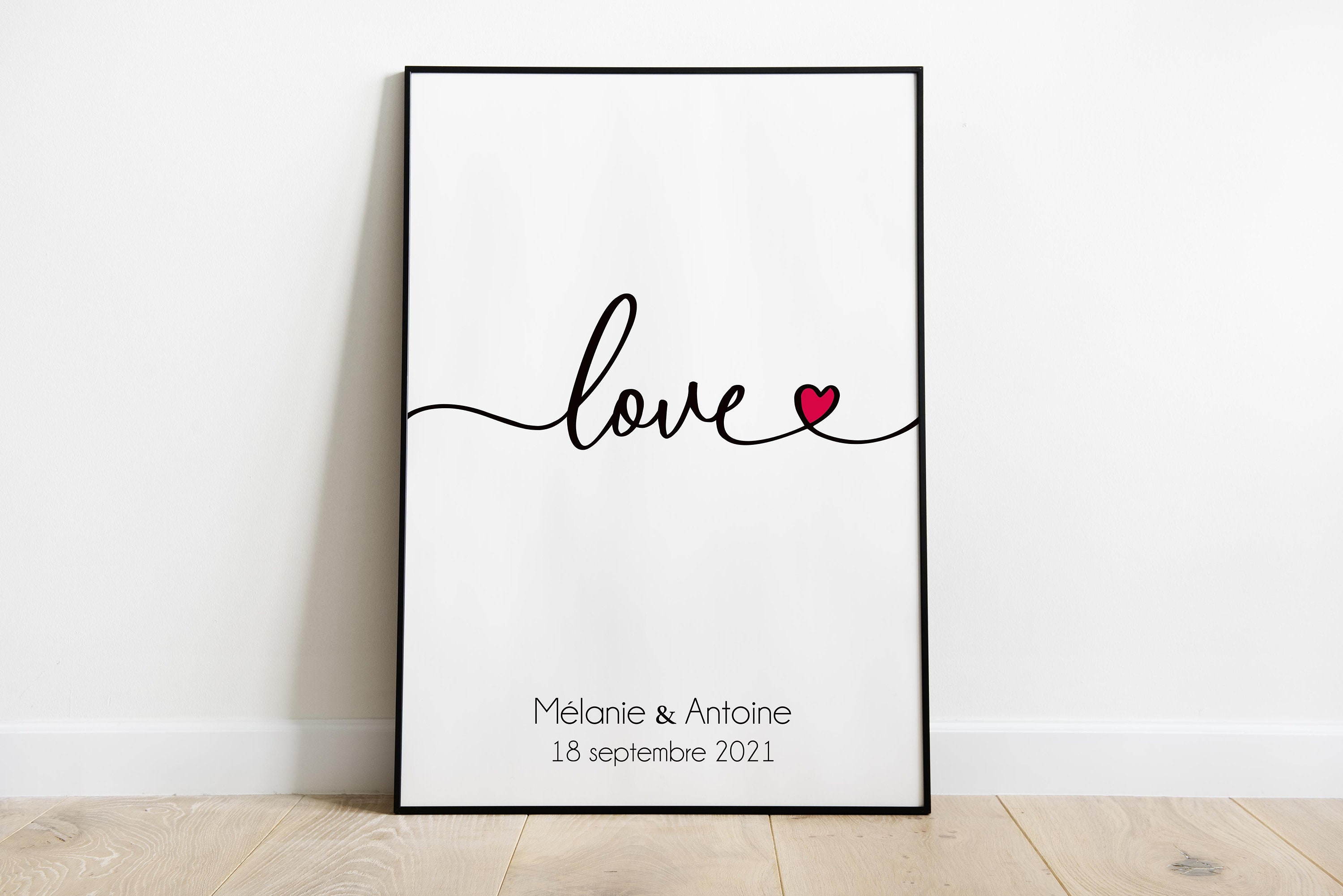 Affiche Personnalisée Couple - Cadeau Saint Valentin Affiche Valentin