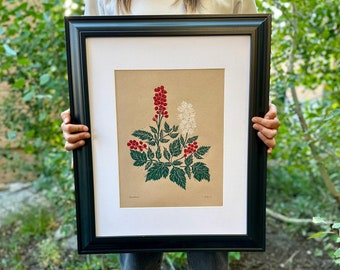 Baneberry Block Print