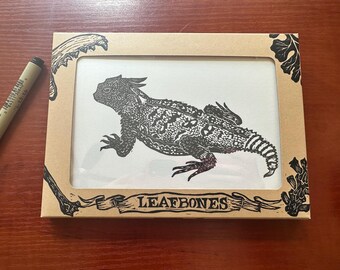 Hand-Printed Linocut Greeting Cards (Pack of 4) – Blank Cards with Envelopes