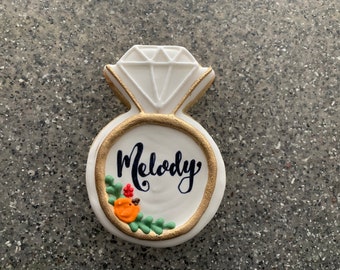 Bridesmaid/Bride ring cookie