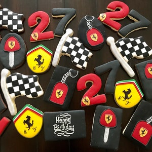 Ferrari themed  sugar cookies- 1 dozen