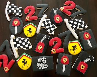 フェラーリをテーマにしたシュガークッキー - 1ダース