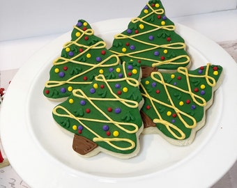 Christmas tree sugar cookies-1 dozen