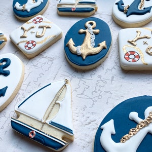 Nautical theme cookies -1 DOZEN
