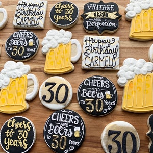 30th birthday cookies - 1 dozen