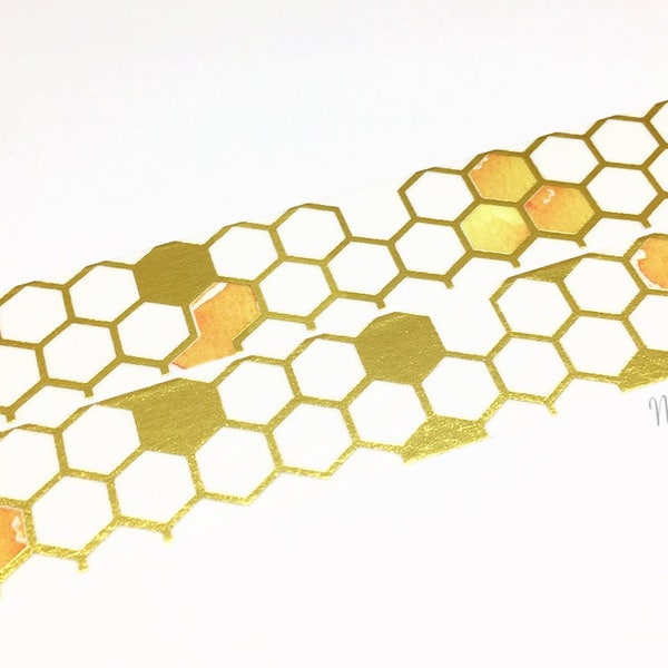 Honeycomb gold foil washi tape (T01121)