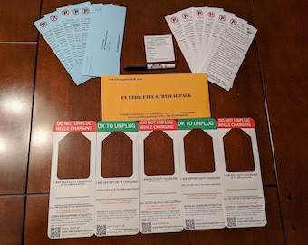 EV Etiquette Survival Pack GIFT PACK - Hang Tags, Charge Notices and Sticky Note Requests