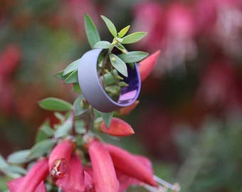 Sandblasted Anodized Titanium Ring, Handmade Statement Ring