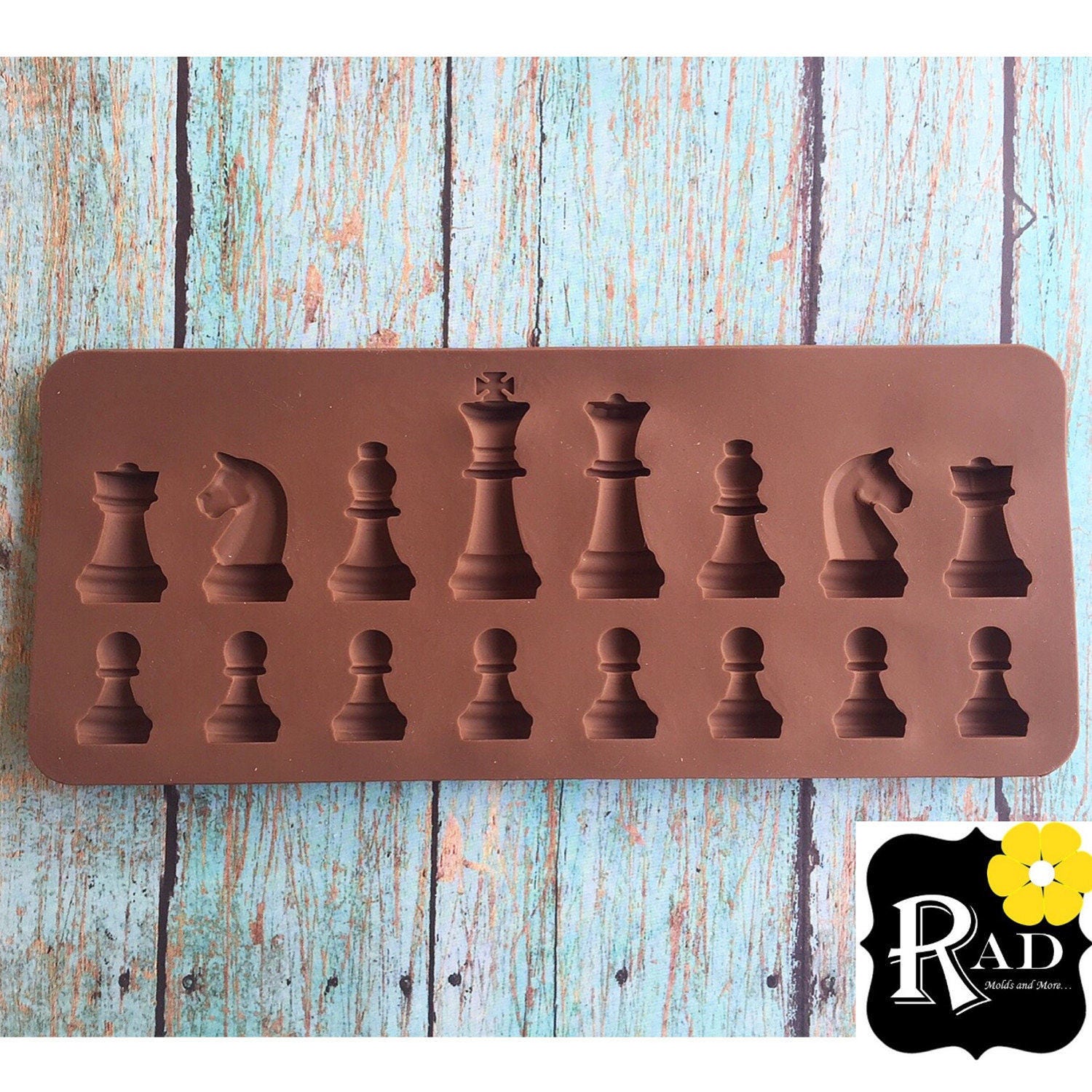 Fewo Chess Piece Silicone Fondant Mold Chess Shaped Chocolate Candy Mold Epoxy Resin Craft Casting Paper Clay Wax Melt Mold