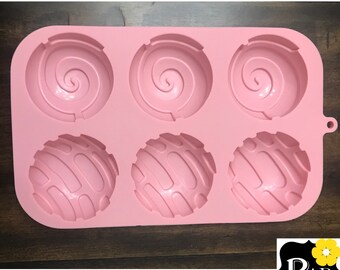 Concha large Cocoa bomb 6 Cavity Silicone Mold