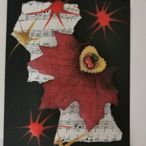 Tarjeta de felicitación de Navidad y cumpleaños original hecha a mano por el artista británico Collage 3D