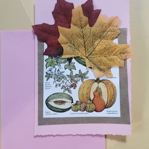 Carte de vœux automnale Collage fait à la main par un artiste britannique unique