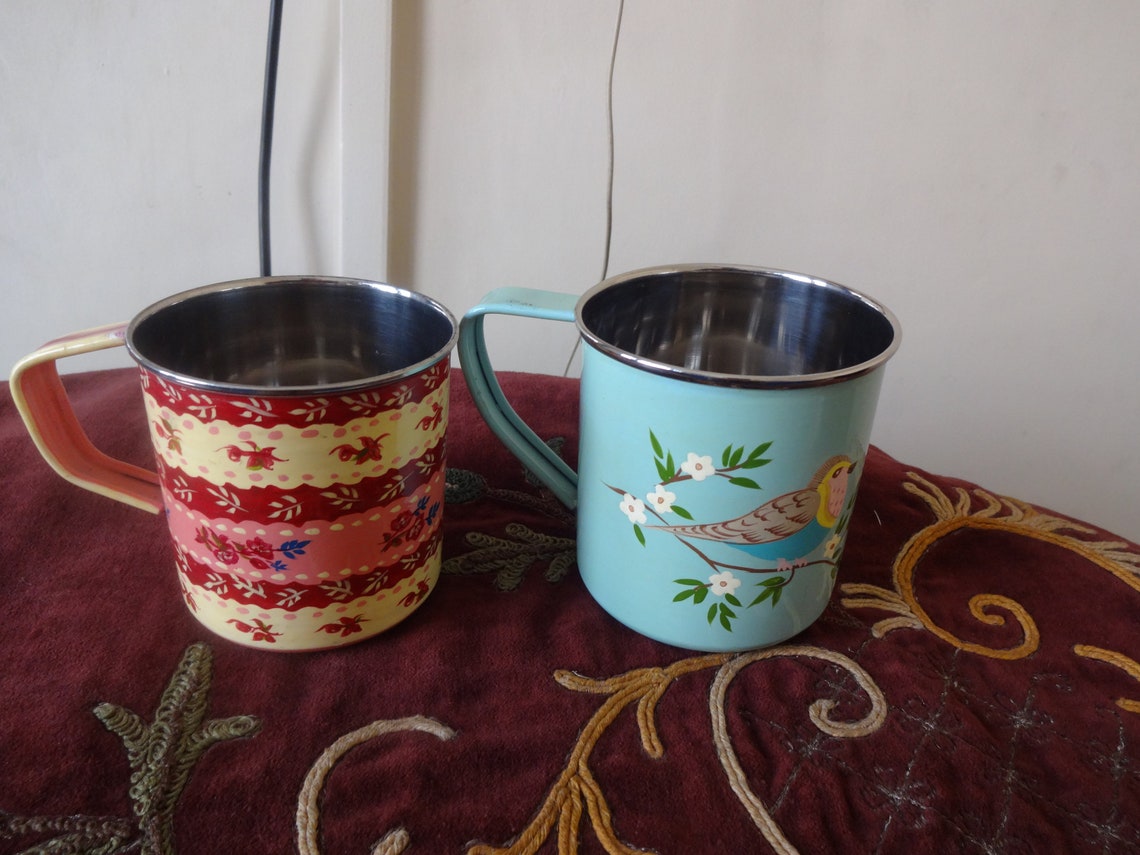 Kashmir handpainted stainless steel mugs Etsy
