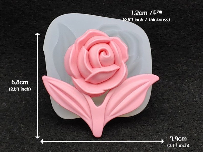 Elegance Rose with leaves Handmade Silicone Mold Mould for deco sugar chocolate dessert ice resin candle wax clay plaster diffuser soap