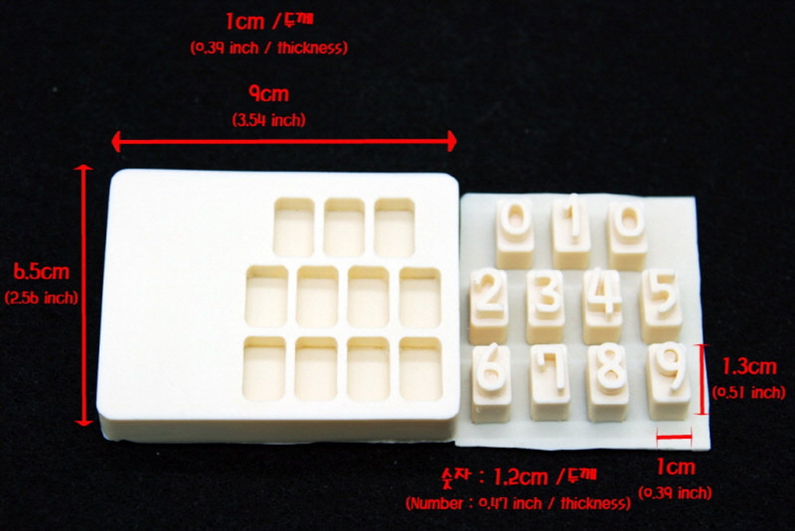 Square Number Plate Set Handmade Silicone Mold Mould for Deco Etsy