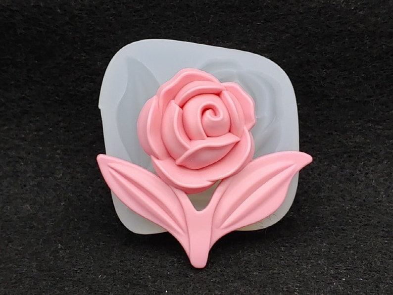 Elegance Rose with leaves Handmade Silicone Mold Mould for deco sugar chocolate dessert ice resin candle wax clay plaster diffuser soap