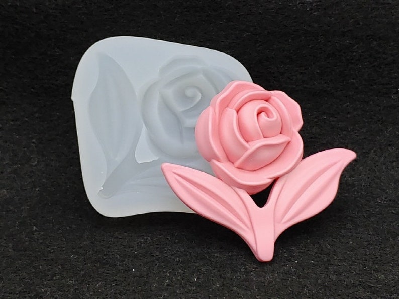Elegance Rose with leaves Handmade Silicone Mold Mould for deco sugar chocolate dessert ice resin candle wax clay plaster diffuser soap