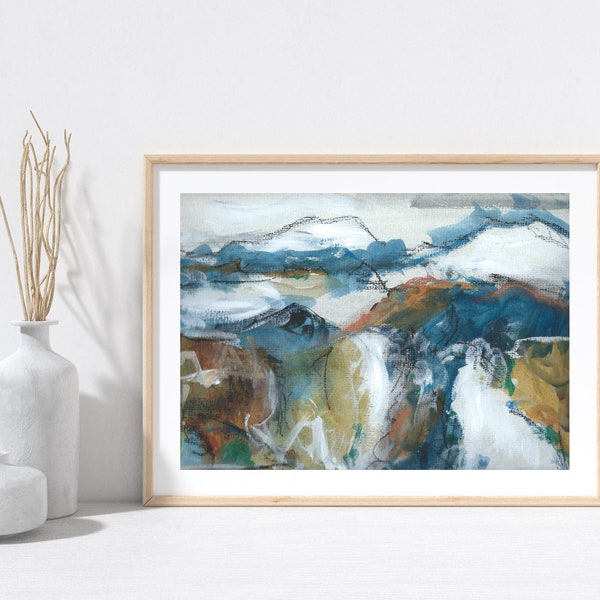 Unframed Fine Art Print, Original Abstract Landscape, Ireland Wall Décor