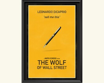 Wolf van Wallstreet minimalistische poster - digitale download