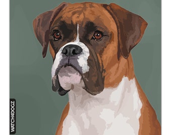 boxer Hund 20x25 Kunstdruck Aquarell Poster Art Print