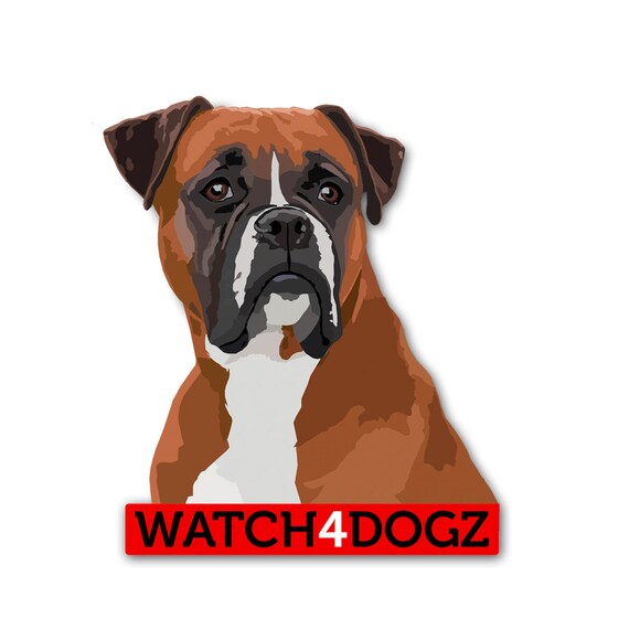 Boxer Decal Sticker Dog Sign set of 2 Etsy