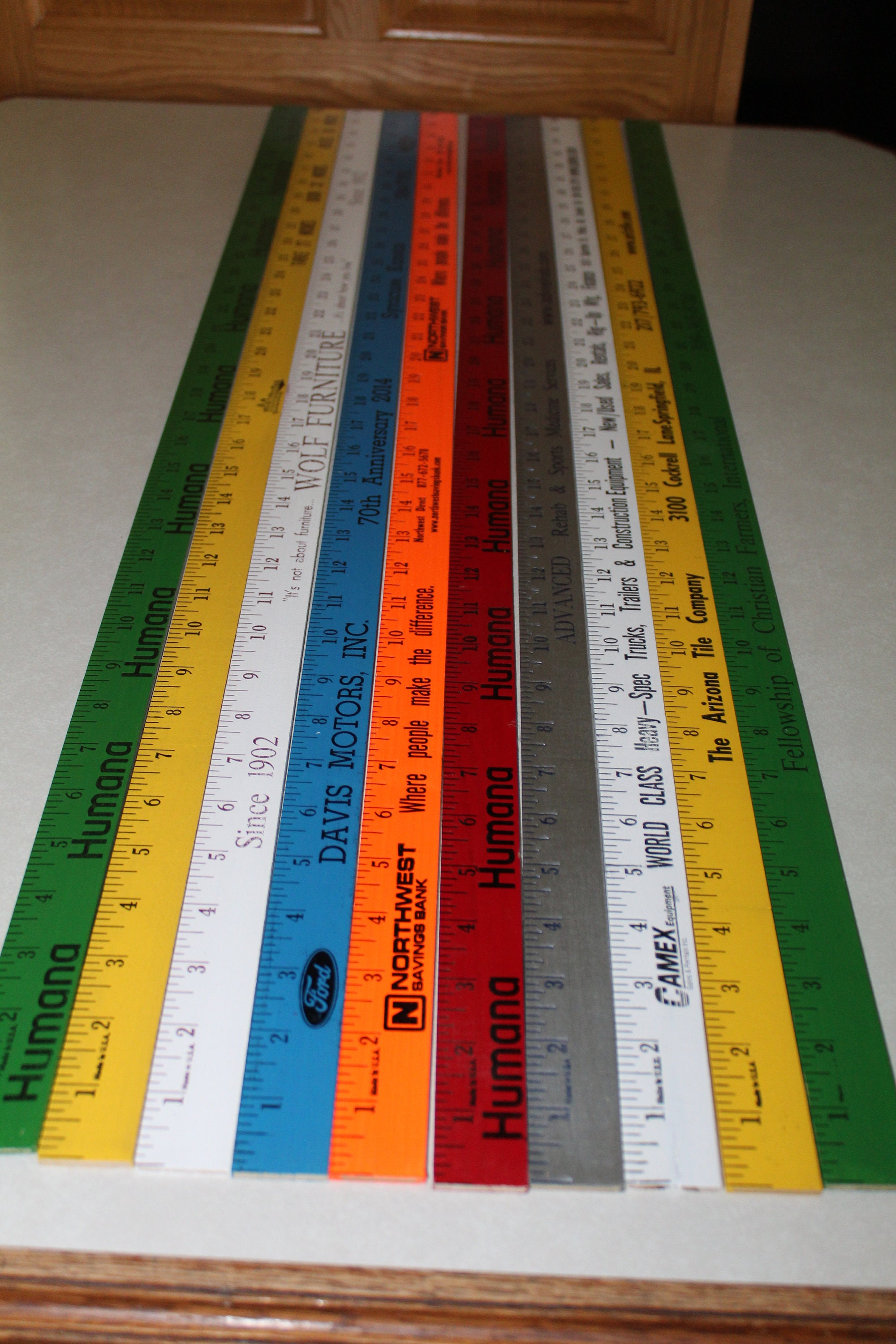 Yard Ruler Table 10 Yardstick Wood Wooden Ruler Lot Advertising Sign Color Hobby Project ...