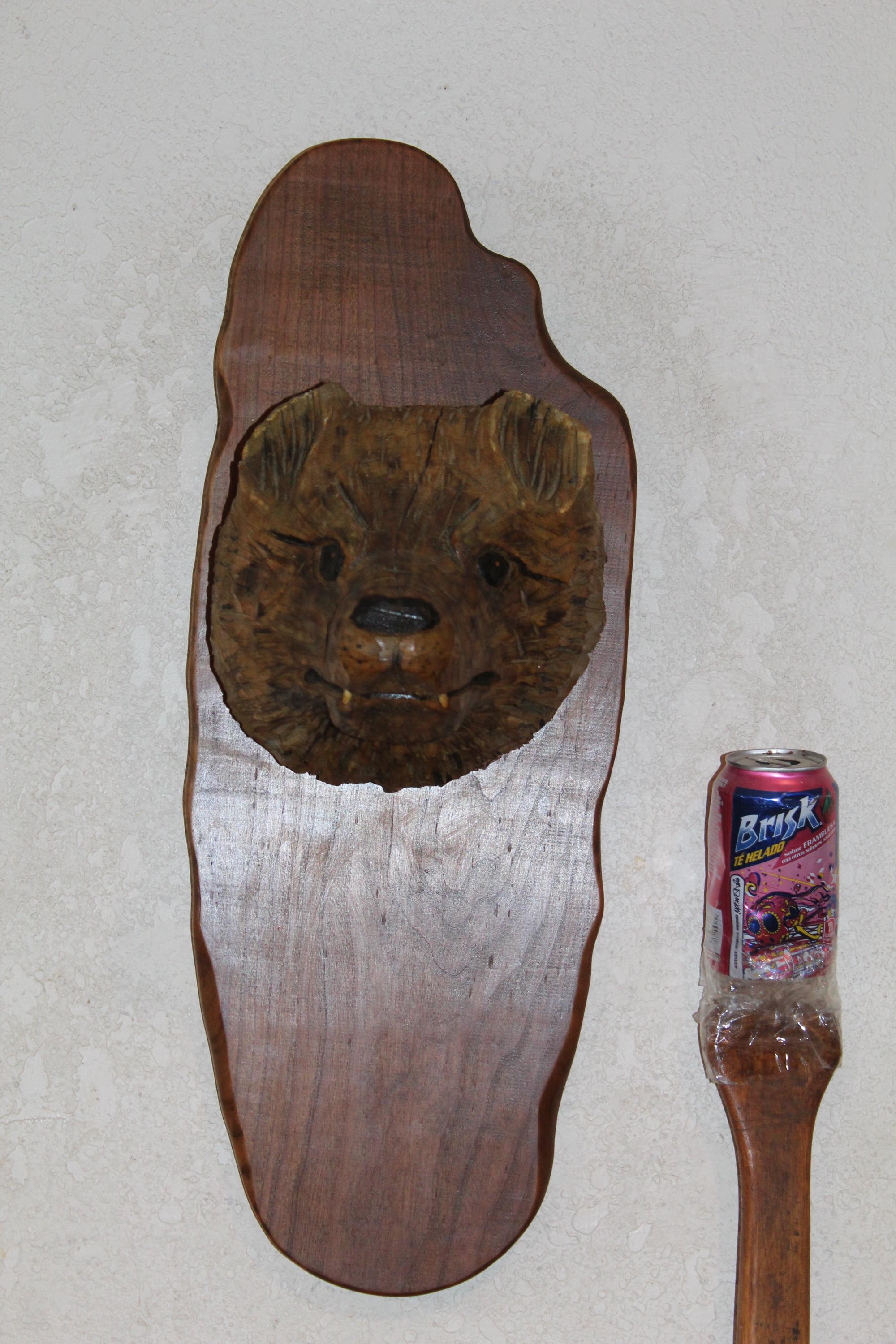 Heavy Rustic Wood Wooden Bear Chainsaw Carving Animal Log Cabin Decor ...