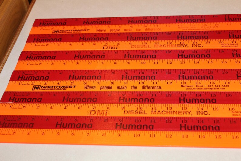 12 Yardstick Wood Wooden Ruler Lot Advertising Sign Color Hobby Project ...
