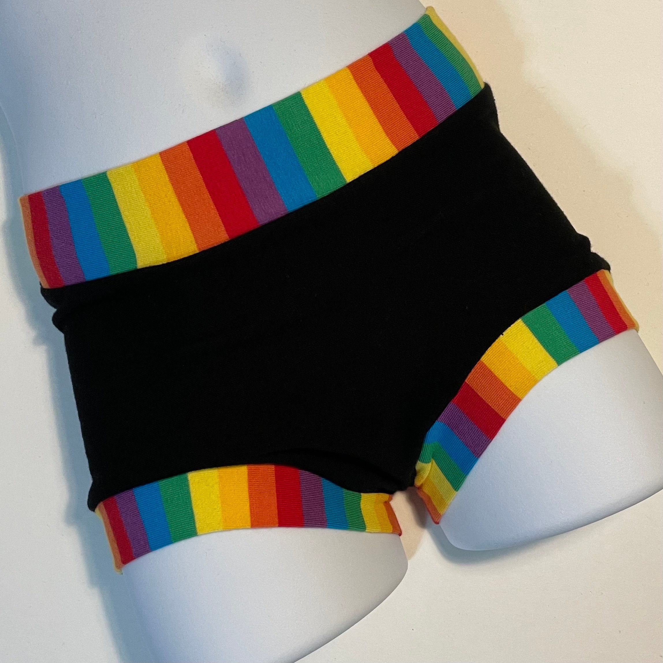 Tuck Buddies 2.0 KIDDOS Boyshort Style Tucking Underwear for Transgender  Kids Black With Rainbow Stripe 