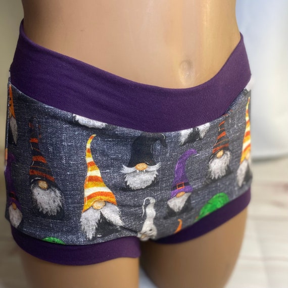 Ready to ship! AMAB Tuck Buddies 2.0 Adult - boy short underwear with organic cotton fleece lining - Halloween gnomes