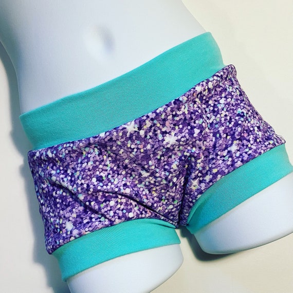 Tuck Buddies 2.0 KIDDOS - boyshort style tucking underwear for transgender kids - purple faux glitter