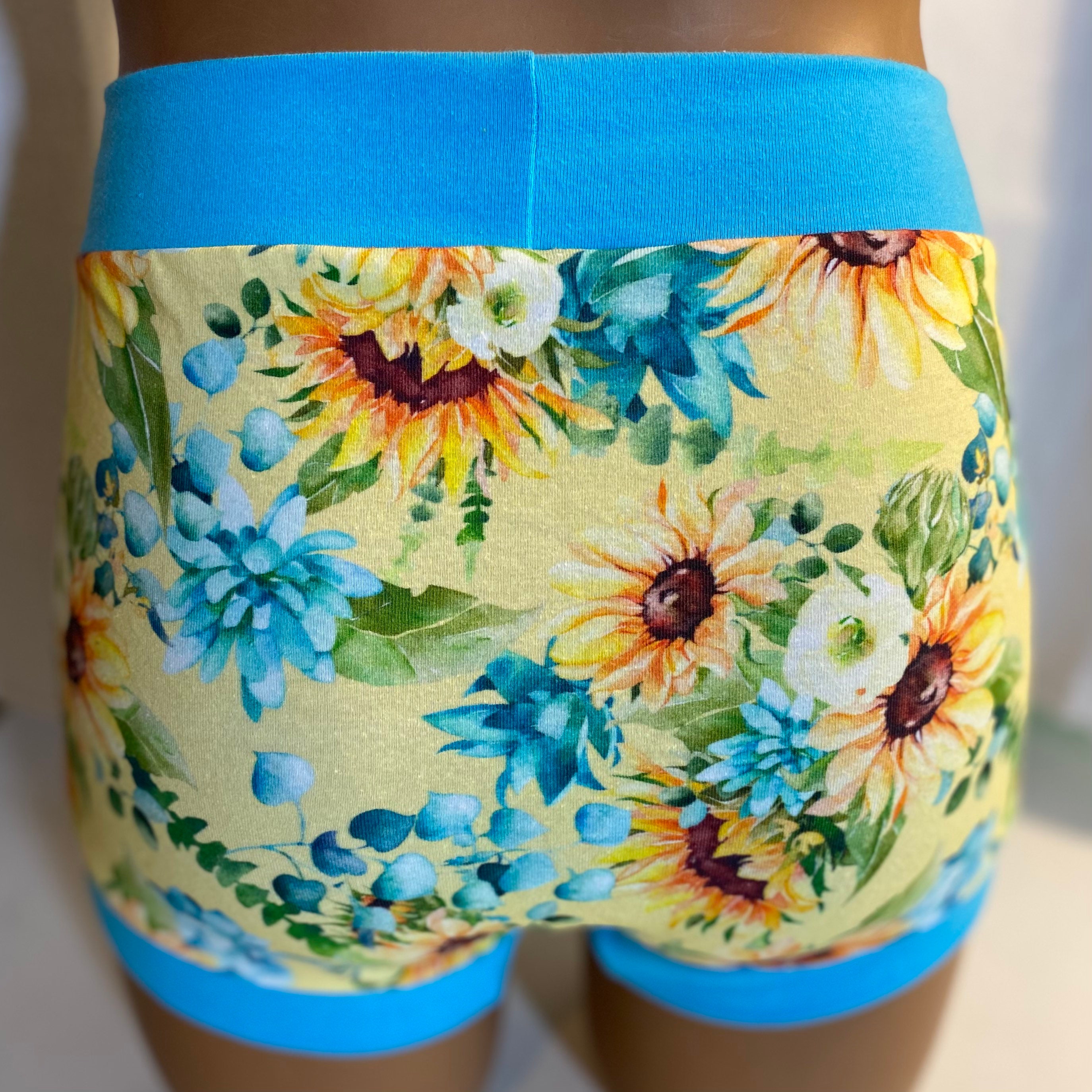 Tuck Buddies 2.0 ADULT - Transfemme / AMAB boyshort style tucking underwear.  1 pair of Tuck Buddies - sunflowers & succulents