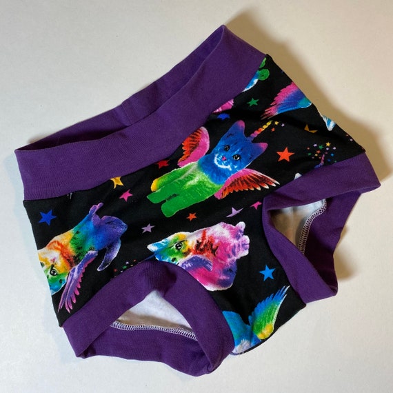 Ready to ship! Tuck Buddies 2.0 KIDS - boy short style underwear Kiddo sizes - for transgender kids - purple rainbow kittycorn