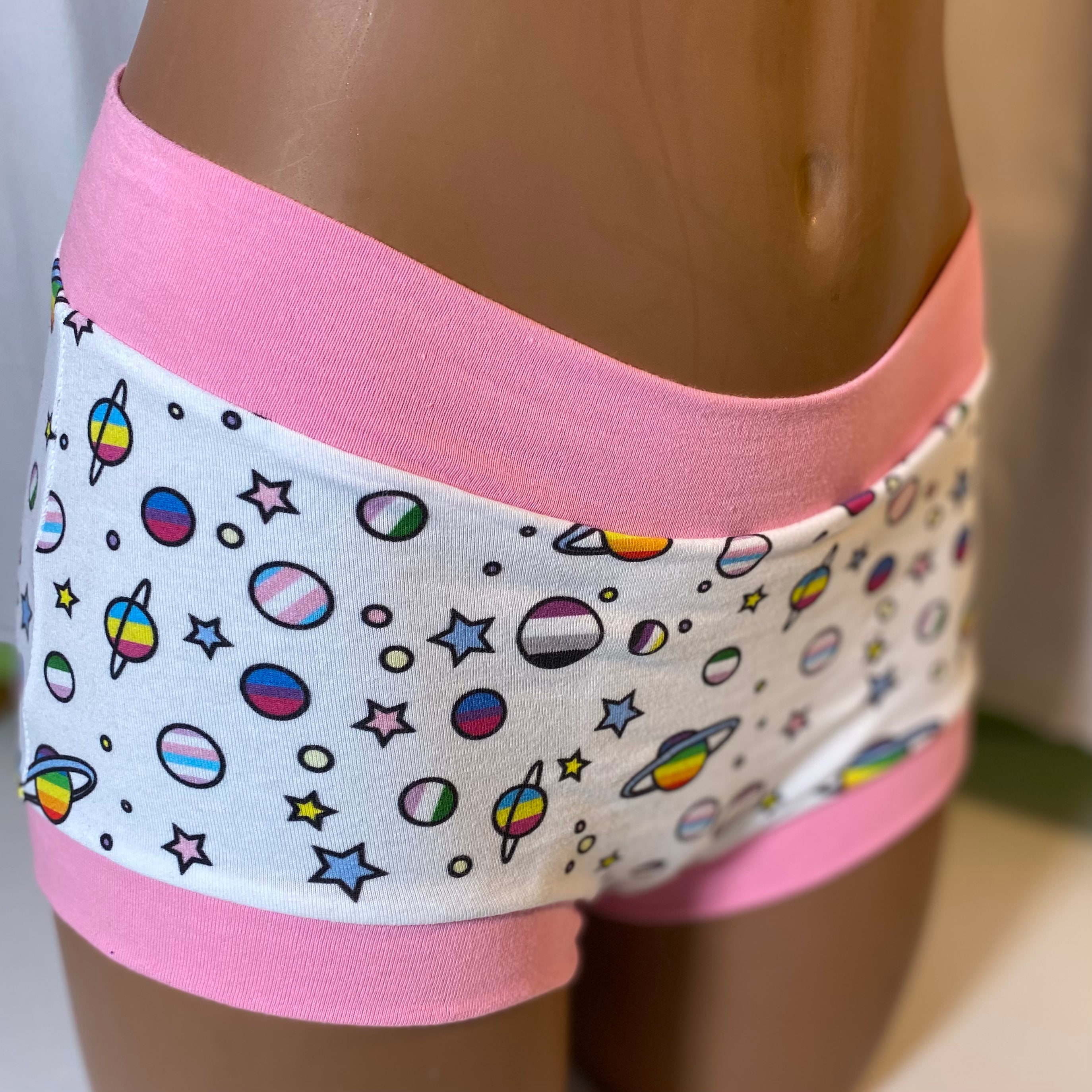 Ready to ship! Tuck Buddies 2.0 Adult - boy short style underwear made of  cotton - light pink queer plantes