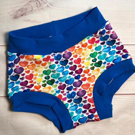 Tuck Buddies 2.0 KIDDOS - boyshort style tucking underwear for transgender kids - rainbow hearts.