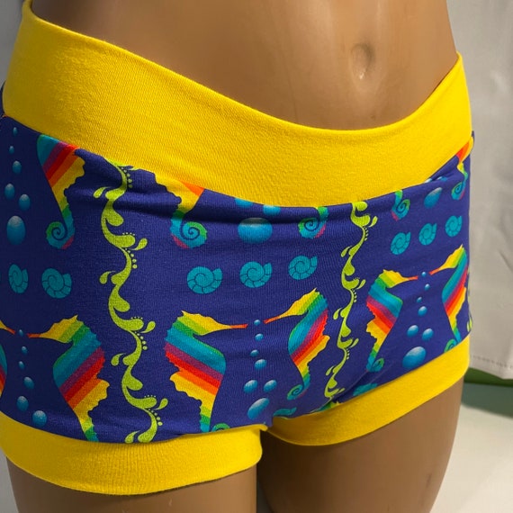 Tuck Buddies 2.0 ADULT - Transfemme / AMAB boyshort style tucking underwear. 1 pair of Tuck Buddies - rainbow seahorse