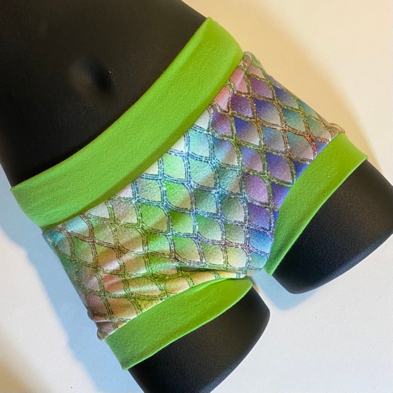 Tuck Buddies 2.0 KIDDOS - boyshort style tucking underwear for transgender kids - green dragon scales