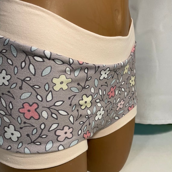 Tuck Buddies 2.0 ADULT - Transfemme / AMAB boyshort style tucking underwear. 1 pair of Tuck Buddies - floral medley on gray