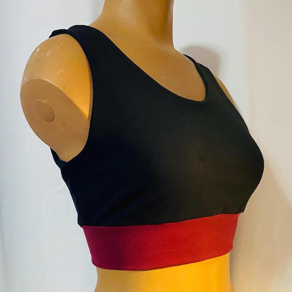 Cotton Lycra Bralette - Black with Color Trim - Tuck Buddies