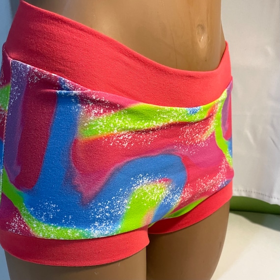 Tuck Buddies 2.0 ADULT - Transfemme / AMAB boyshort style tucking underwear. 1 pair of Tuck Buddies - 80’s doll neon swirl