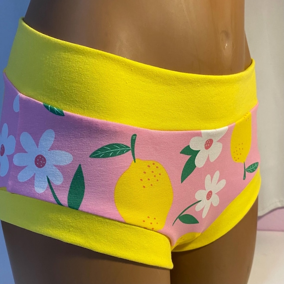 Limited Edition Print! Trans Femme Tucking Panties: Pink Lemon Boyshorts - Gender Affirming Underwear